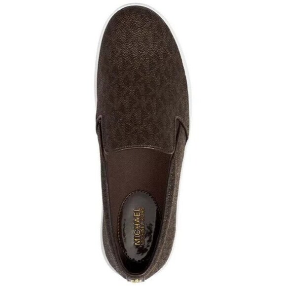 Michael Kors Women's Brown Keaton Coated Canvas Logo Slip-on Sneaker - Picture 5 of 5